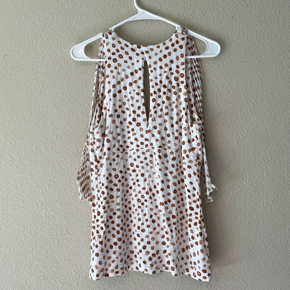 Y2K Cache Polka Dot Tank with Pleated Tie Front - Picture 2 of 7